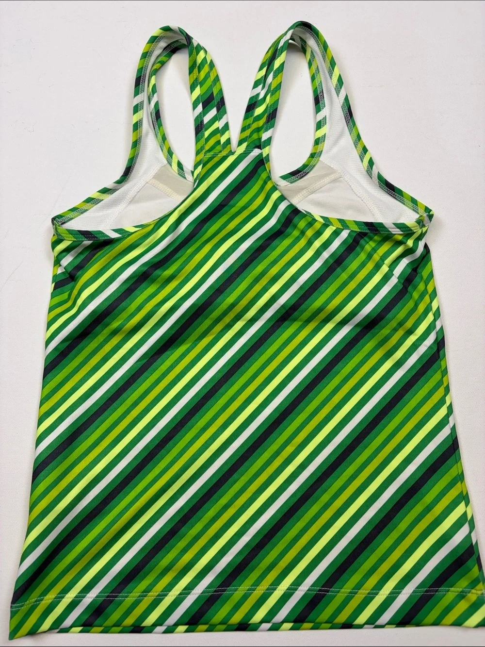Nike Green Multi-Striped Racerback Tank Size Small